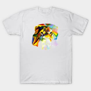 Cute Colorful Rainbow Lion Shape Head Drawing T-Shirt